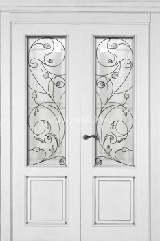 Металлическая дверь с витражом массив дерева PLS-19, цена 193 200  руб.